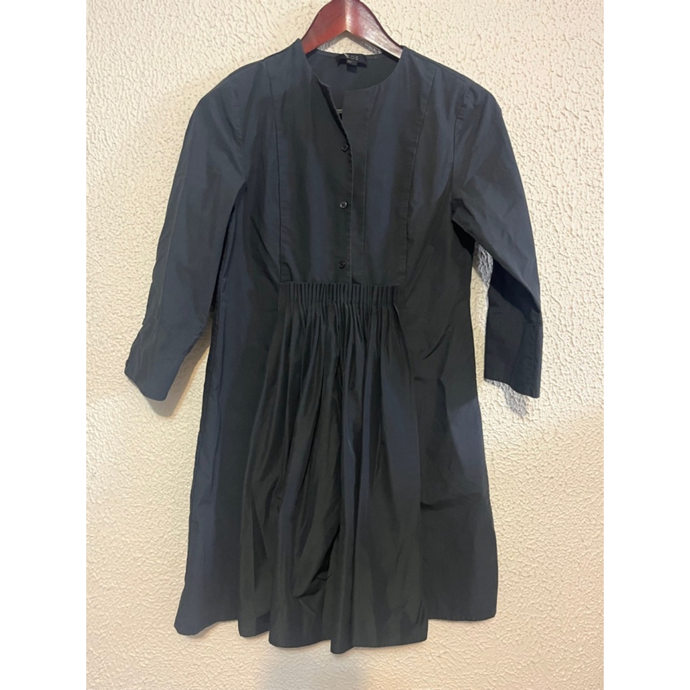 Women’s Cos Dark Grey Panel Ruffle Shirt Dress Size 32 (Xs)
